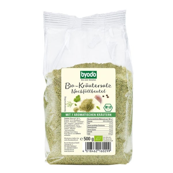 BYODO Premium Bio-Kräutersalz Nachfüllbeutel 500 g