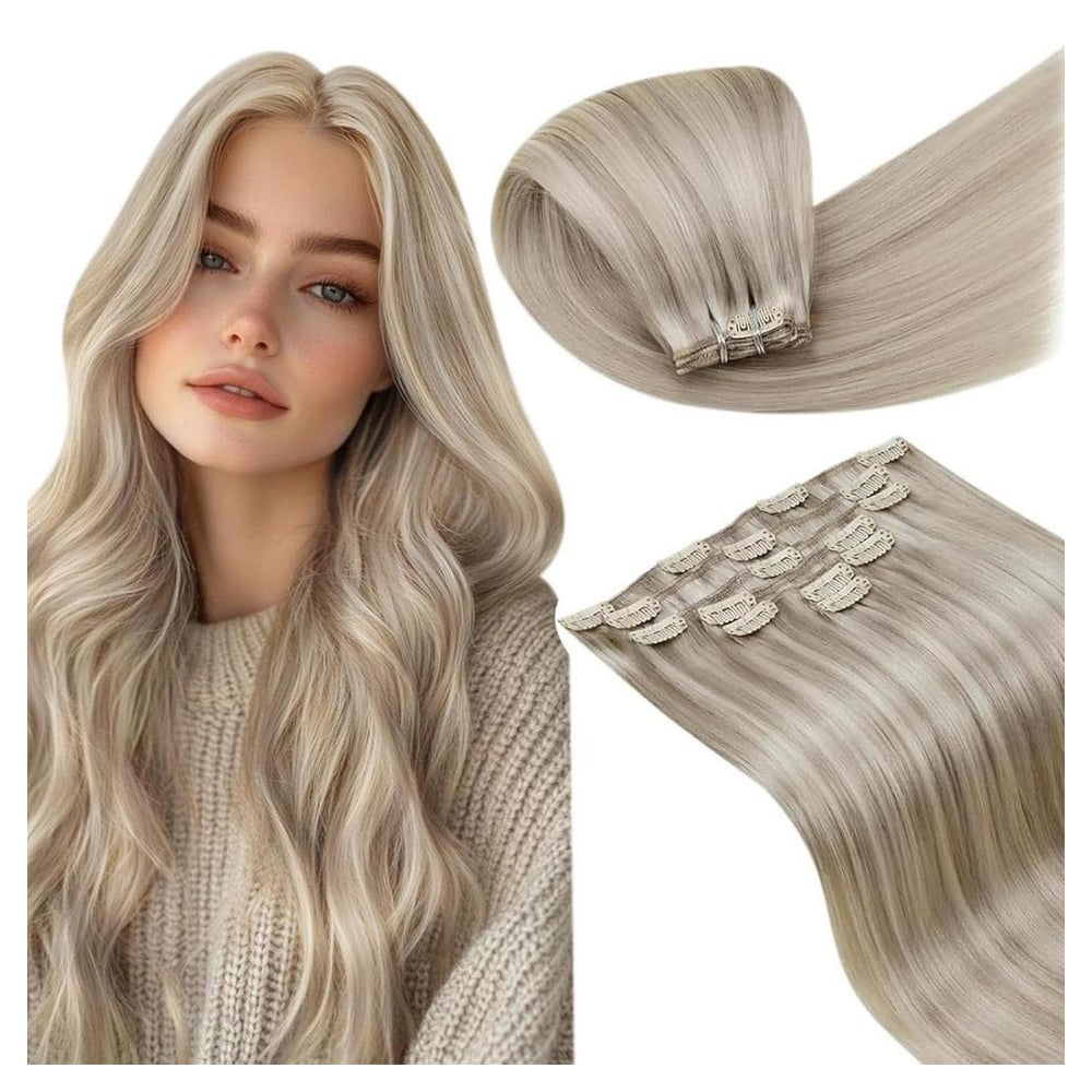 Echthaar Extensions Clip Blond Highlight 50cm 50cm-7PCS 2.1# 1 St