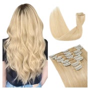 TESS Clip in Extensions Echthaar, 8 Tressen, 65g, 40 cm, Mittelblond
