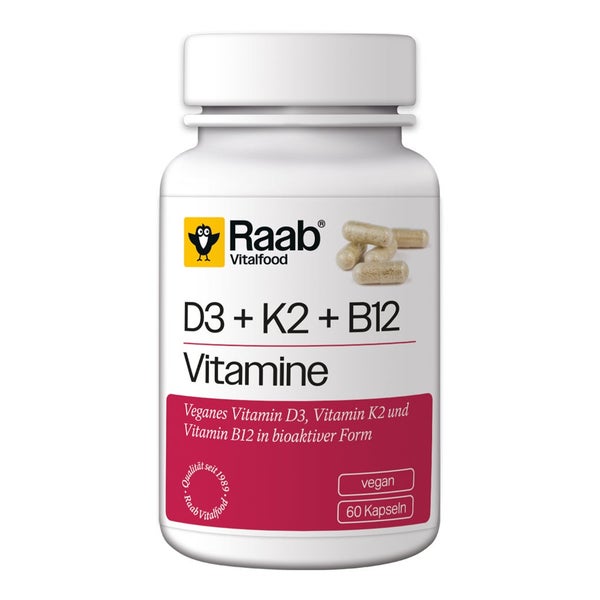 Vitamin D3 + K2 + B12 Kapseln 60 St