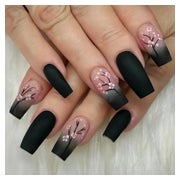 Aufdrücknägel 24 Stück rosa Blumendesign Sargform mittelgroß 1 St