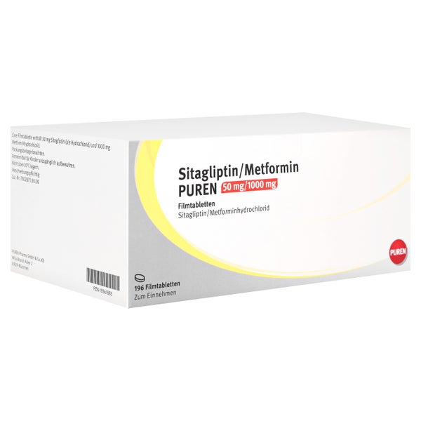 SITAGLIPTIN/Metformin PUREN 50 mg/1000 mg Filmtab. 196 St