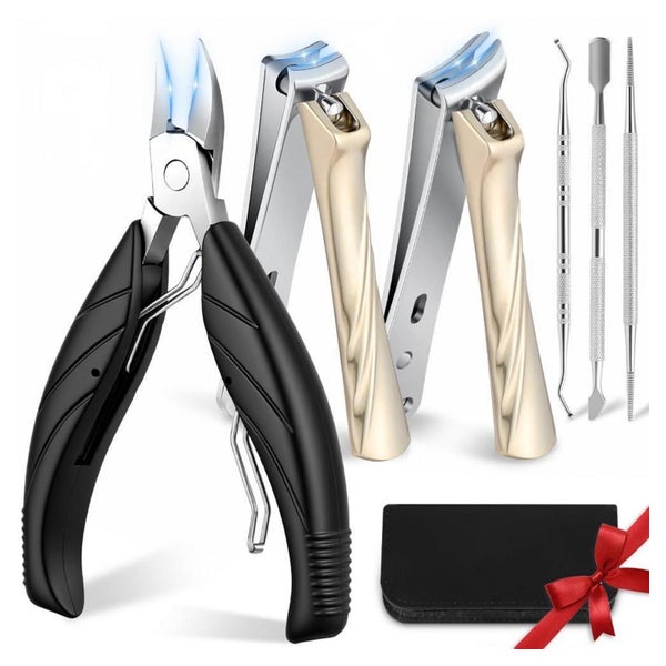 HOTUT 6-teiliges Nagelpflege-Set für dicke Nägel und Pediküre, Champagnergold