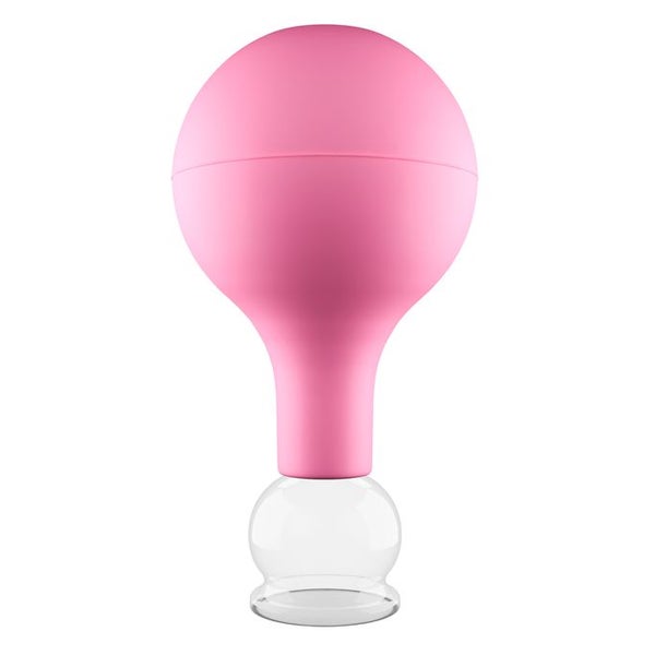 Pulox Schröpfglas aus Echtglas mit Saugball - 25mm in Pink 1 St