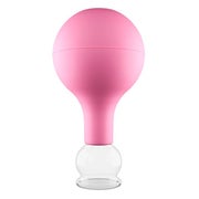 Produktabbildung: Pulox Schröpfglas aus Echtglas mit Saugball - 25mm in Pink 1 St