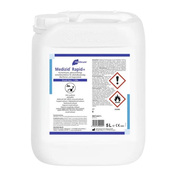 Meditrade Medizid Rapid+ Sprühwischdesinfektion – gebrauchsfertig, aldehydfrei - 5 Liter – Kanister