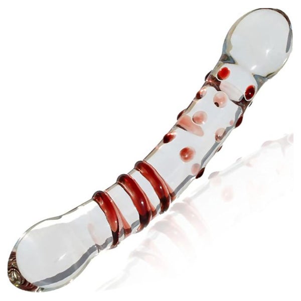 FOPS Glass dildo Rot 21 cm ⌀3,5cm Doppeldilos 1 St