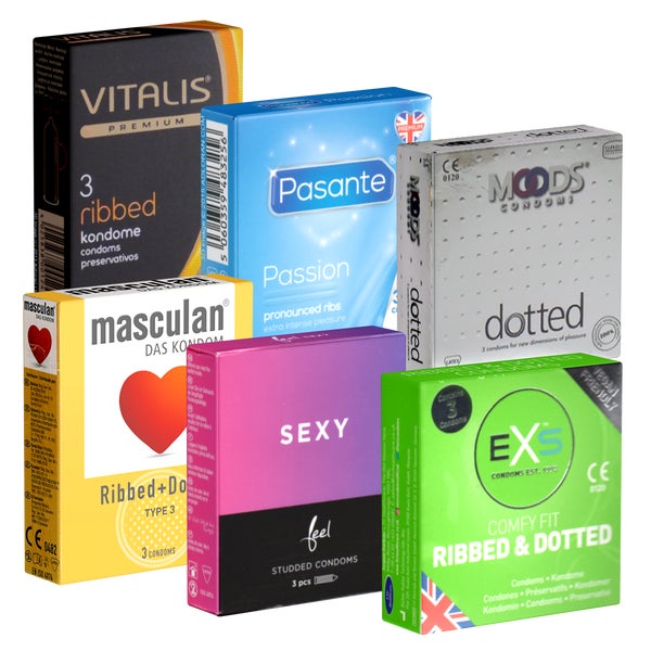 Kondomotheke® Peaks & Valleys SIXPACK stimulierende Kondome (18 Kondome) 18 St