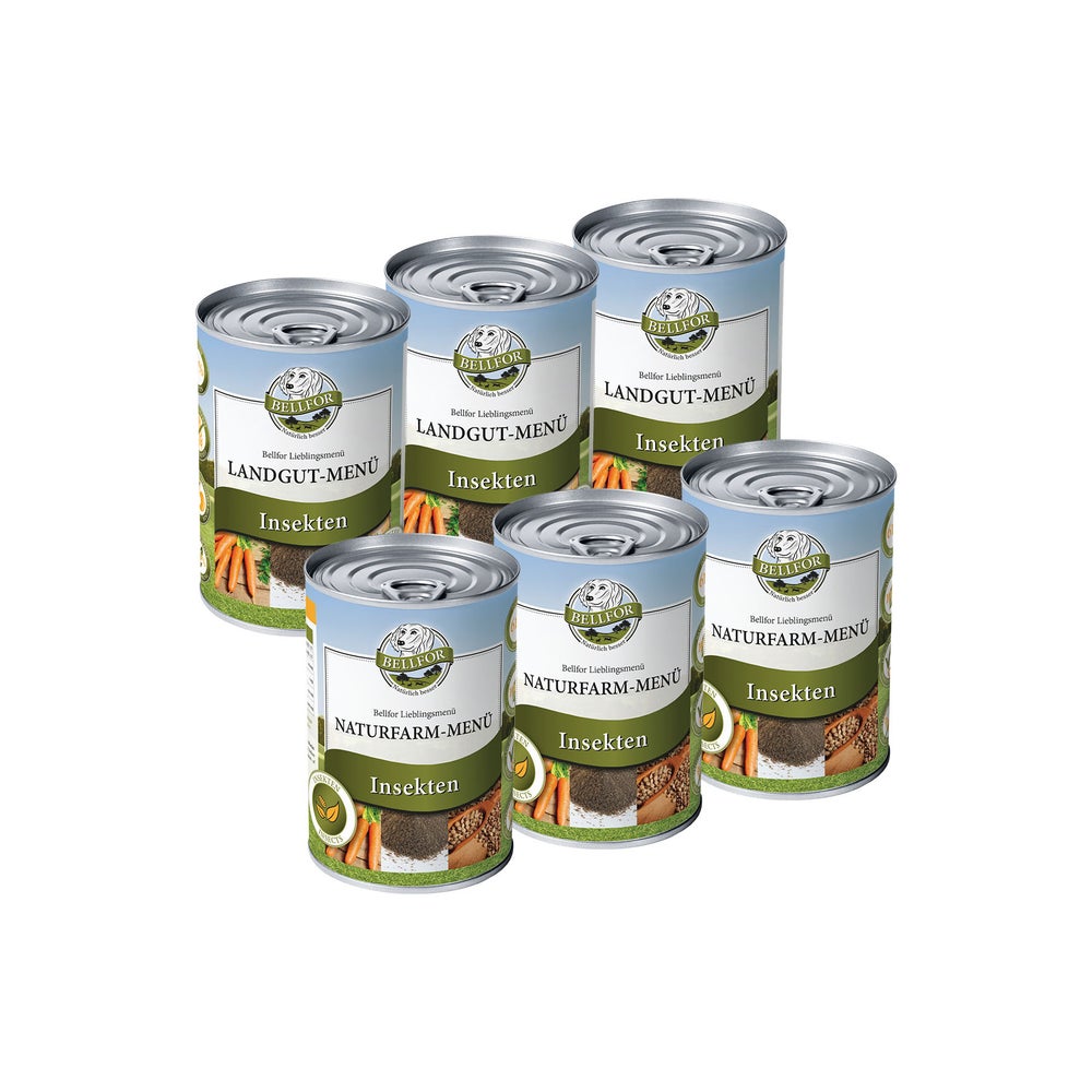 Bellfor Starter-Paket mit Landgut-Menü &amp; Naturfarm-Menü 2.40 kg 6x400 g