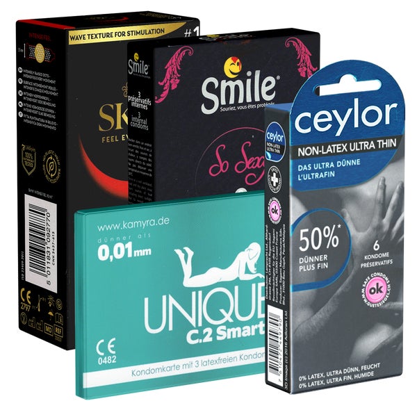 Kondomotheke® Latexfreie Kondome - 4-Sorten-Pack B (22 Kondome) 22 St