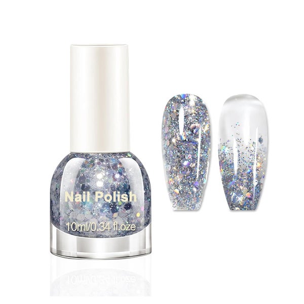 Nagellack Glitzer Silber Schnell Trocknend Silver 1 ml (1er 1 St