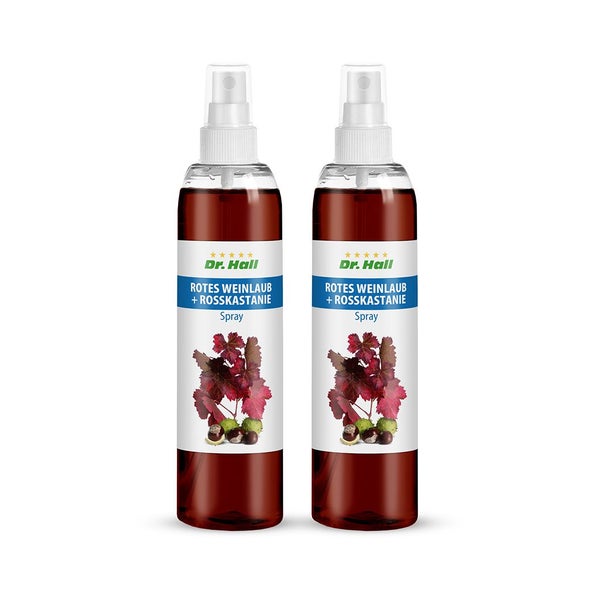 Dr. Hall ROTES WEINLAUB + ROSSKASTANIE Spray, 2er Pack 2 St