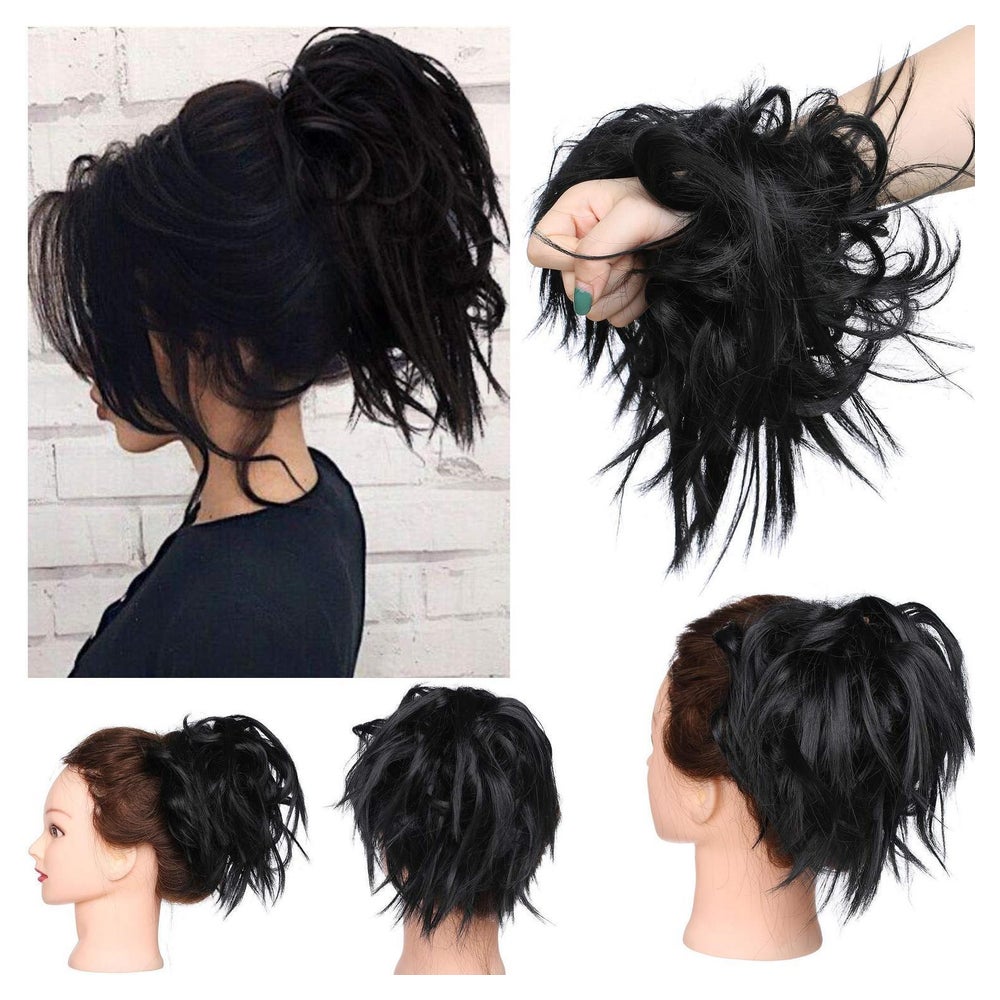 Haarteil Dutt Haargummi Synthetik Struppige Haarknoten Schwa 1 St