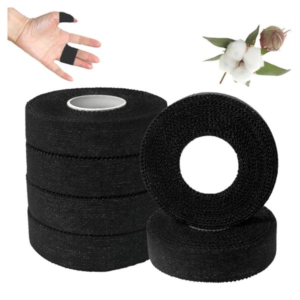 ANAMPION Sporttape Schwarz 1.5CM - Reißbar, Unelastisch, Hypoallergen