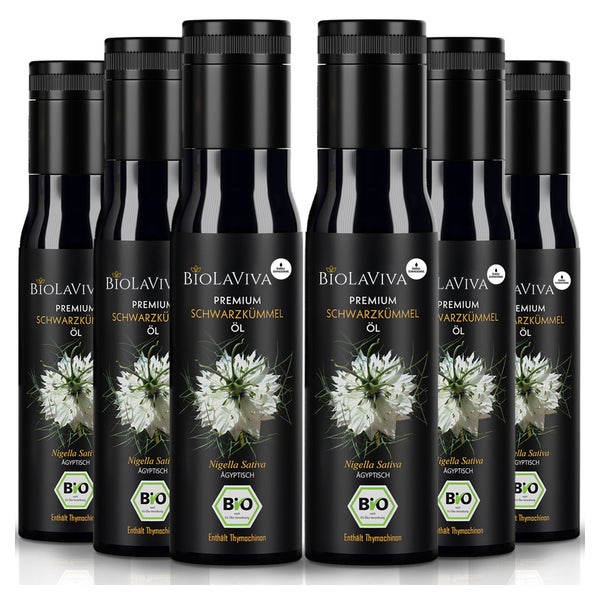 BIOLAVIVA Premium BIO-Schwarzkümmelöl | 6x100ml|kaltgepresst 6 St