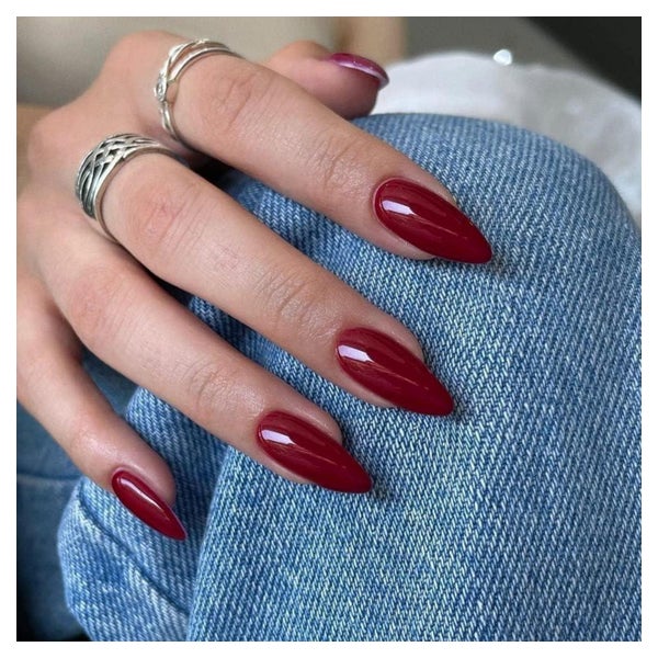Acrylnägel PressOn FullCover Gel Mandel 24 Weinrote 1 St