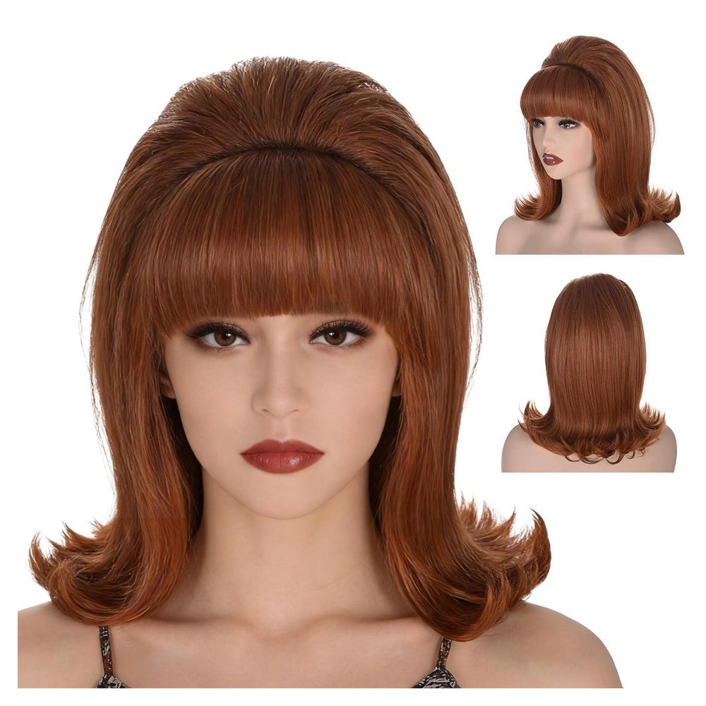 Perücke Damen Flip 60er 70er Retro Beehive Pinup Pony Ingwer 1 St