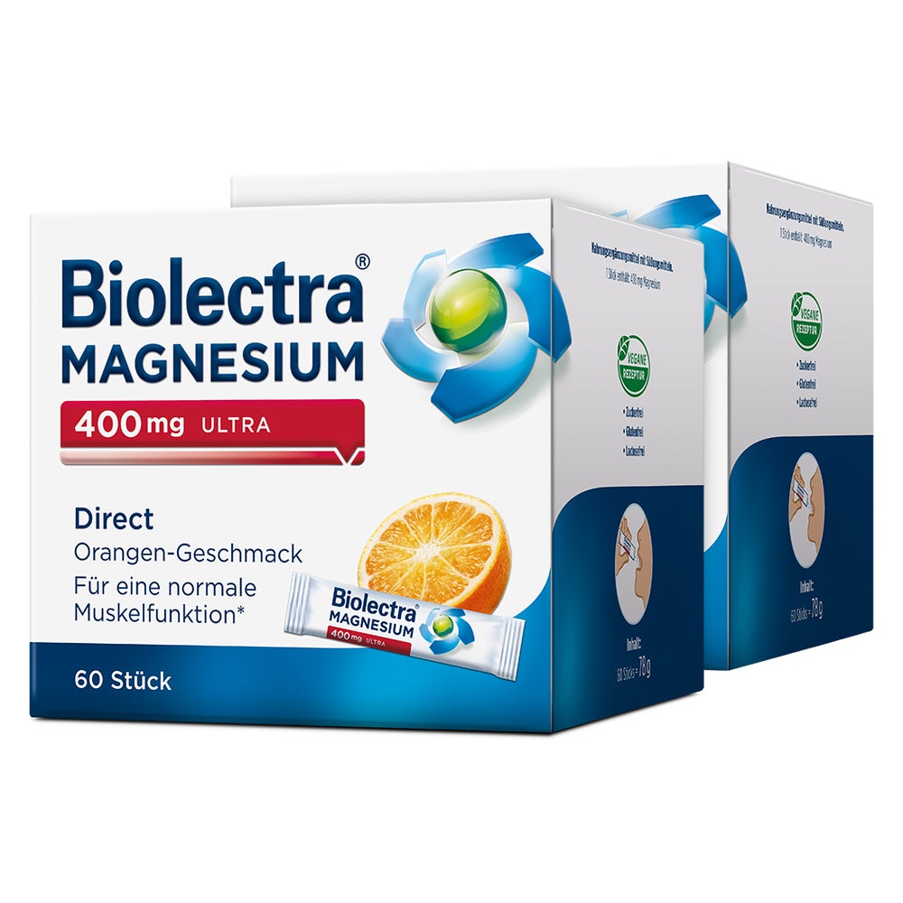 Biolectra Magnesium 400 mg Doppelpack 2X60 St