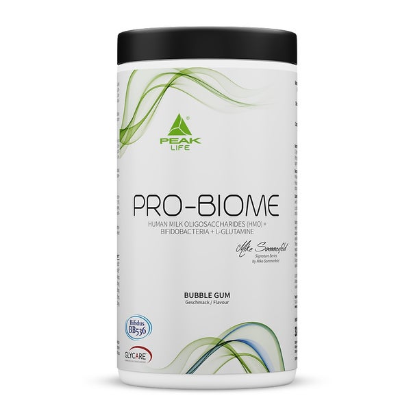 PEAK Pro-Biome - 324g  - Geschmack Bubble Gum I 30 Portionen I GLYCARE HMOs - Human Milk Oligosaccharides + lebende Kulturen - Bifidobacterium BB536 + B-3 I zur Unterstützung der Darmgesundheit