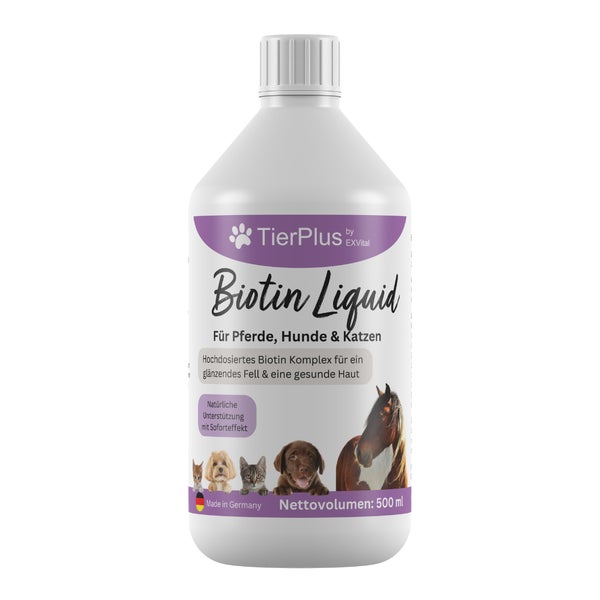 EXVital® TierPlus Biotin Liquid für Pferde, Hunde & Katzen 500 ml