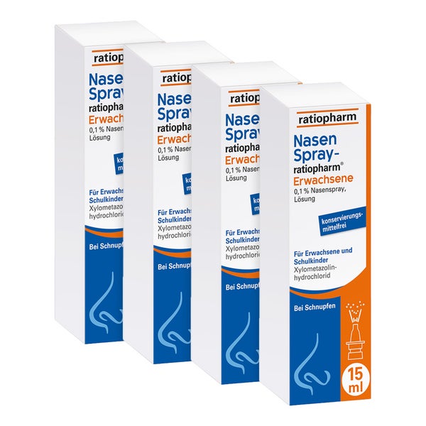 Nasenspray ratiopha für Erwachs 4x15ml 4X15 ml