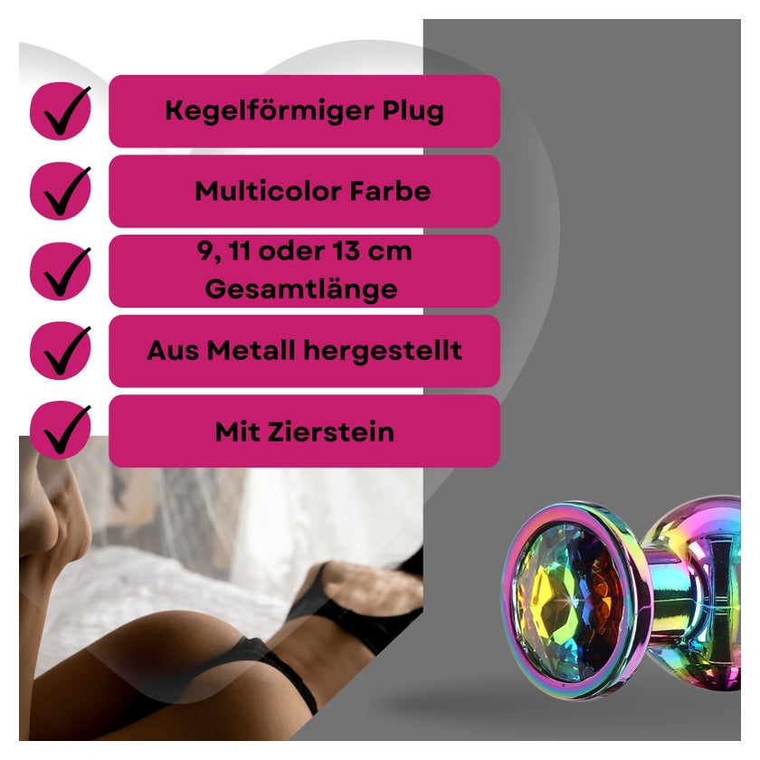 Lovelyness - Multicolor Analplug mit Kegel und Zierstein - klein online  kaufen | DocMorris