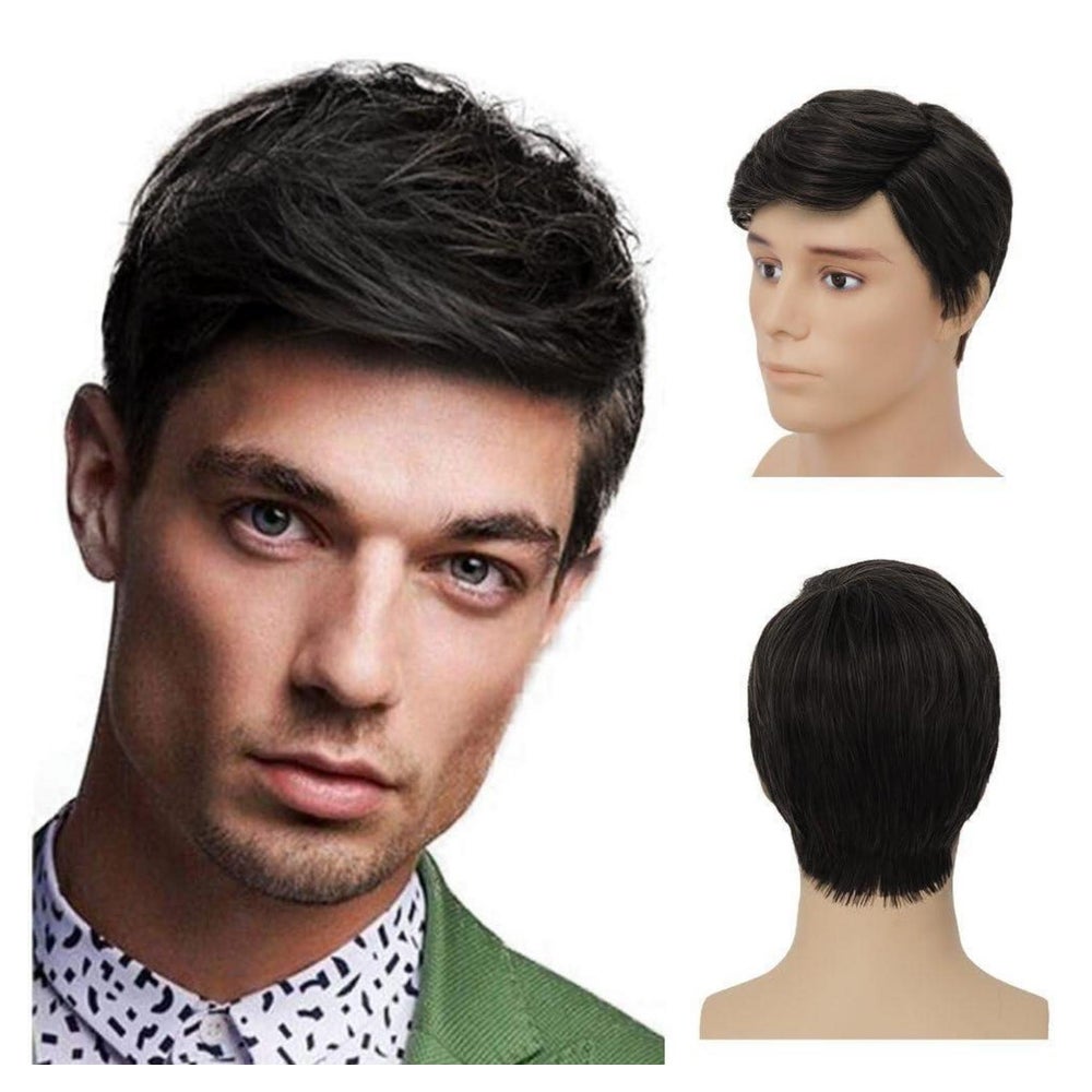 Perücke Herren kurz gerade layered synthetisch Natürliches S 1 St