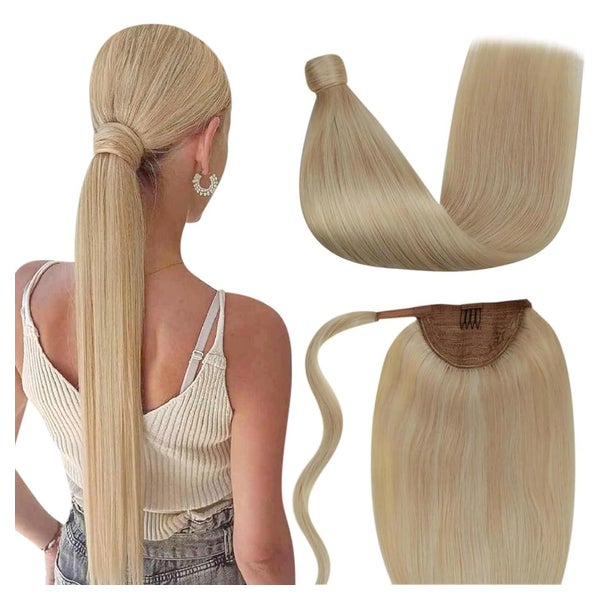 Zopf Extensions Echthaar Ponytail Blond Highlights 80g 45 cm 1 St