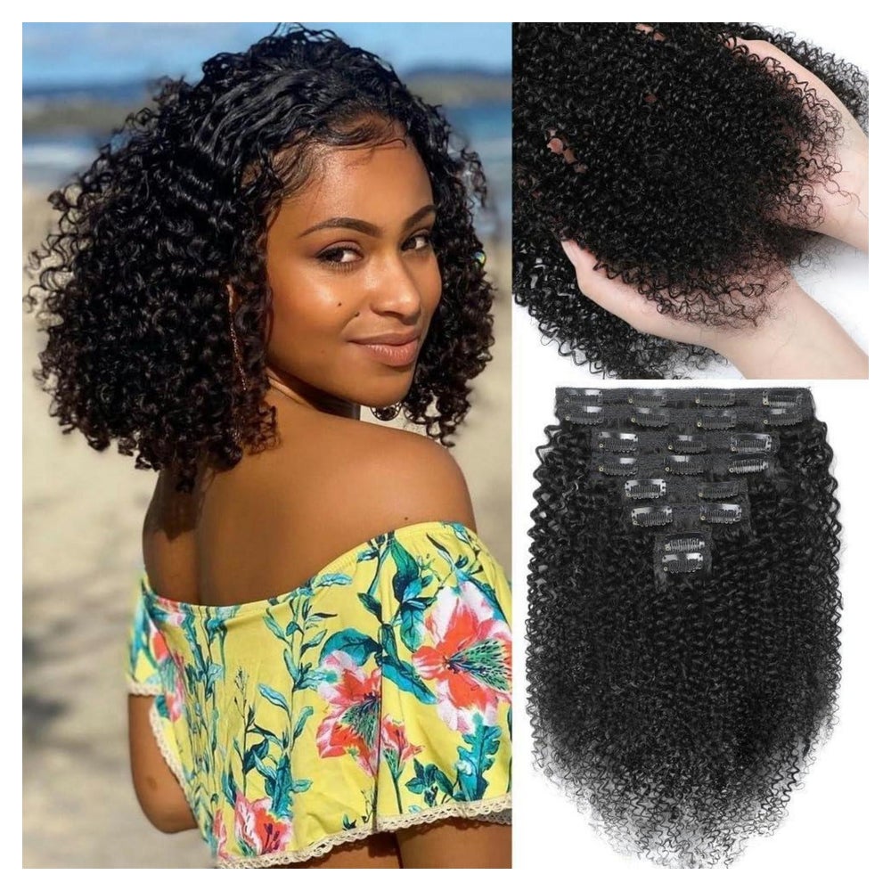 Haarverlängerungen Clip In Kinky Curly Natural Black 12zoll- 1 St