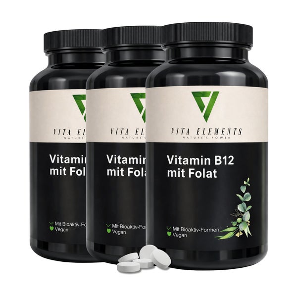 Vita Elements Vitamin B12 mit Folat Tabletten 3 x 180 St