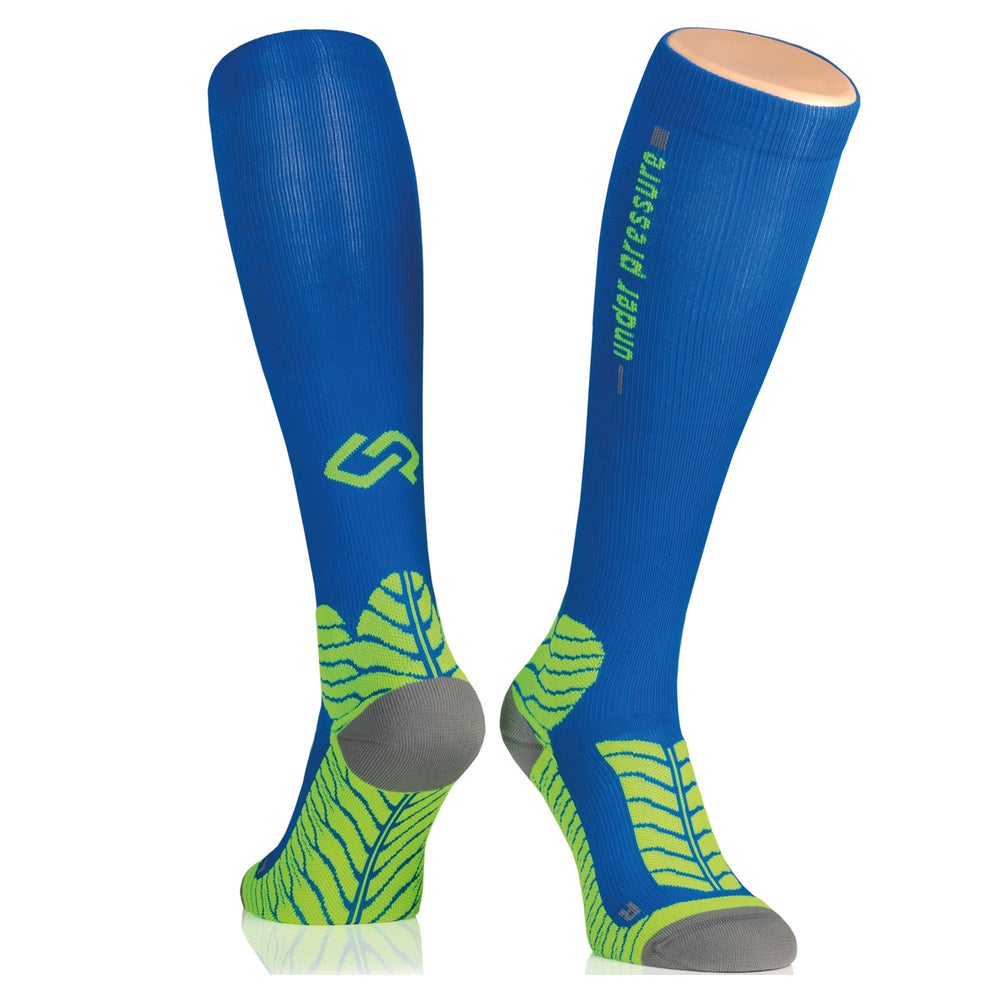 UNDER PRESSURE Runattack | Sport Kompressionssocken (1 Paar) 35-38 (Wade: 28-38cm) / Dunkelblau 2 St