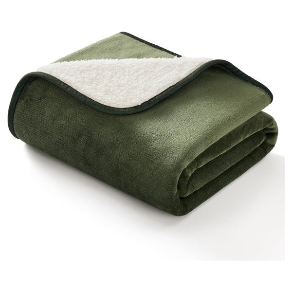 Lesure wasserdichte Hundedecke Olivgrün S (80x60cm) - Sherpa Fleece, waschbar