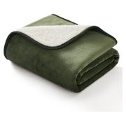 Lesure wasserdichte Hundedecke Olivgrün S (80x60cm) - Sherpa Fleece, waschbar