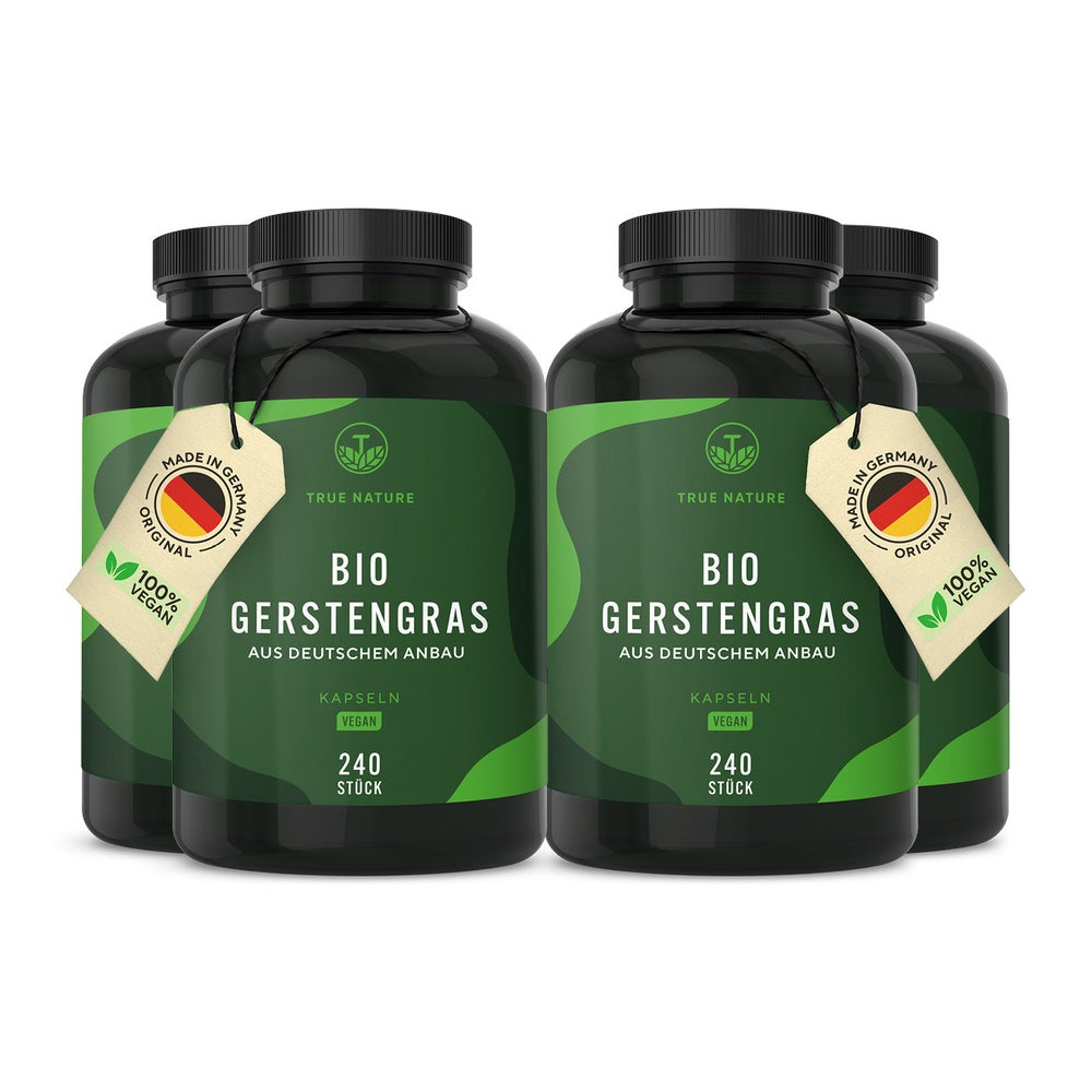 Bio Gerstengras Kapseln, Deutscher Anbau, Vegan & Made in DE
