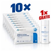 10 x Safecare Softpack- Covid19 Selbsttest & Gratis ZWZ Desinfektionsmittel 10 St