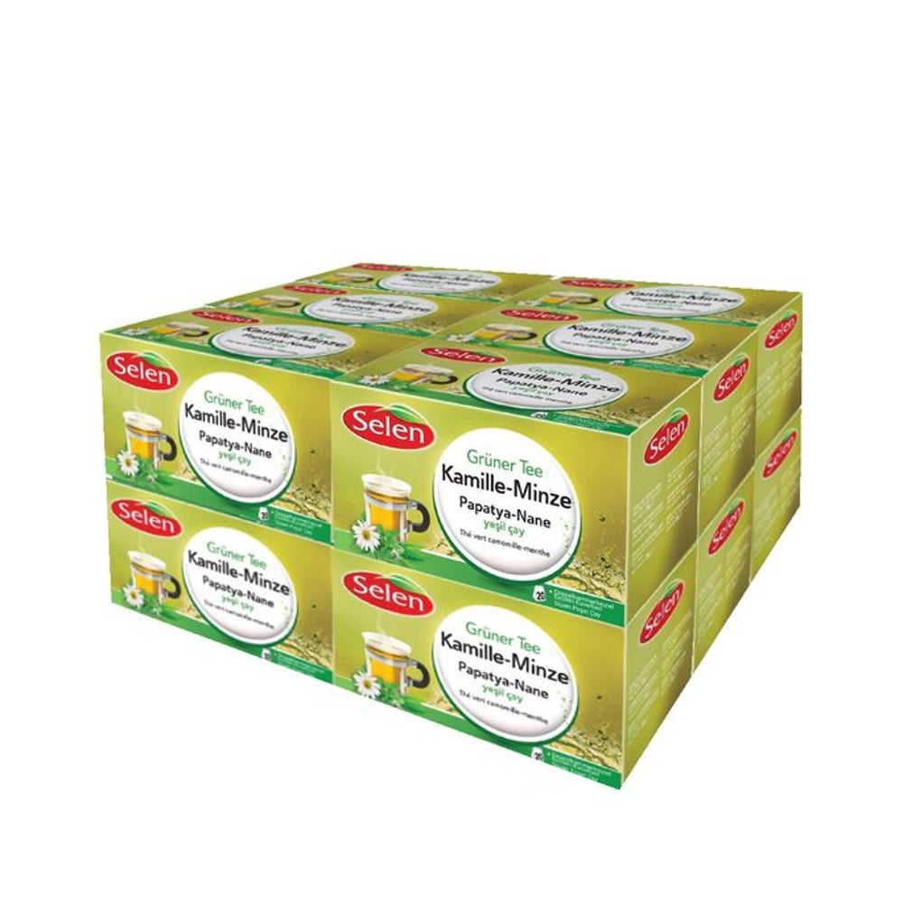 SELEN Grüner Tee Kamille-Minze - 12 Packungen 360 g