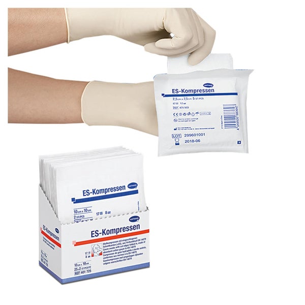 Hartmann ES-Kompressen steril 12- lagig 20 x 5 Stück - 10 x 20 cm