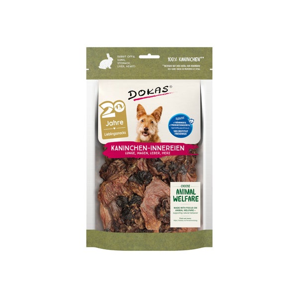 Dokas Dog Snack Kaninchen-Innereien (Herz, Lunge, Magen, Leber) 0,7 kg