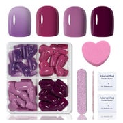 Kunstnägel 96PCS Lila Squared Full Cover Soft Gel Lila 1 ml 1 St