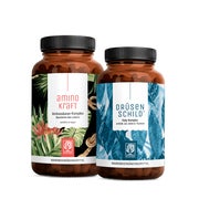 Produktabbildung: Schildkraft-Paket: Aminosäuren & Jod (Kelp Extrakt) in einem veganen Bundle - AMINOKRAFT & DRÜSENSCHILD - NATURTREU® 279.8 g