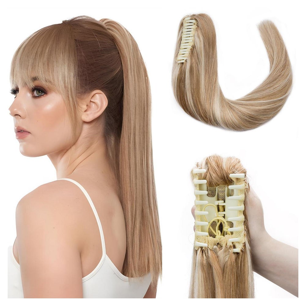 Pferdeschwanz Haarteil Echthaar Remy 45cm #12 613 Balayage B 1 St