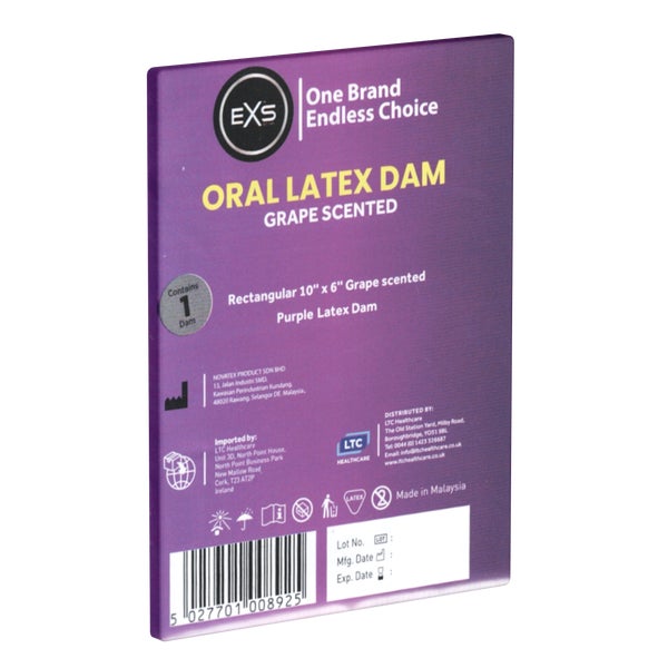 «Grape Scented Oral Latex Dam» – Hauchdünnes Lecktuch (1 Tuch) 1 St