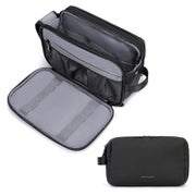 BAGSMART Kulturtasche Herren Large Schwarz-Lederfolie, wasserabweisende