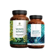 Produktabbildung: Schwere-Beine-Paket: Brennnesselblatt & Rutin + Steinklee in einem veganen Bundle - WASSERBALANCE & VENENSCHATZ - NATURTREU® 115.0 g