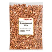 Supravit Erdnüsse rot mit Haut - Top Erdnusskerne Vogelfutter Wildvogelfutter Fettfutter 2 kg