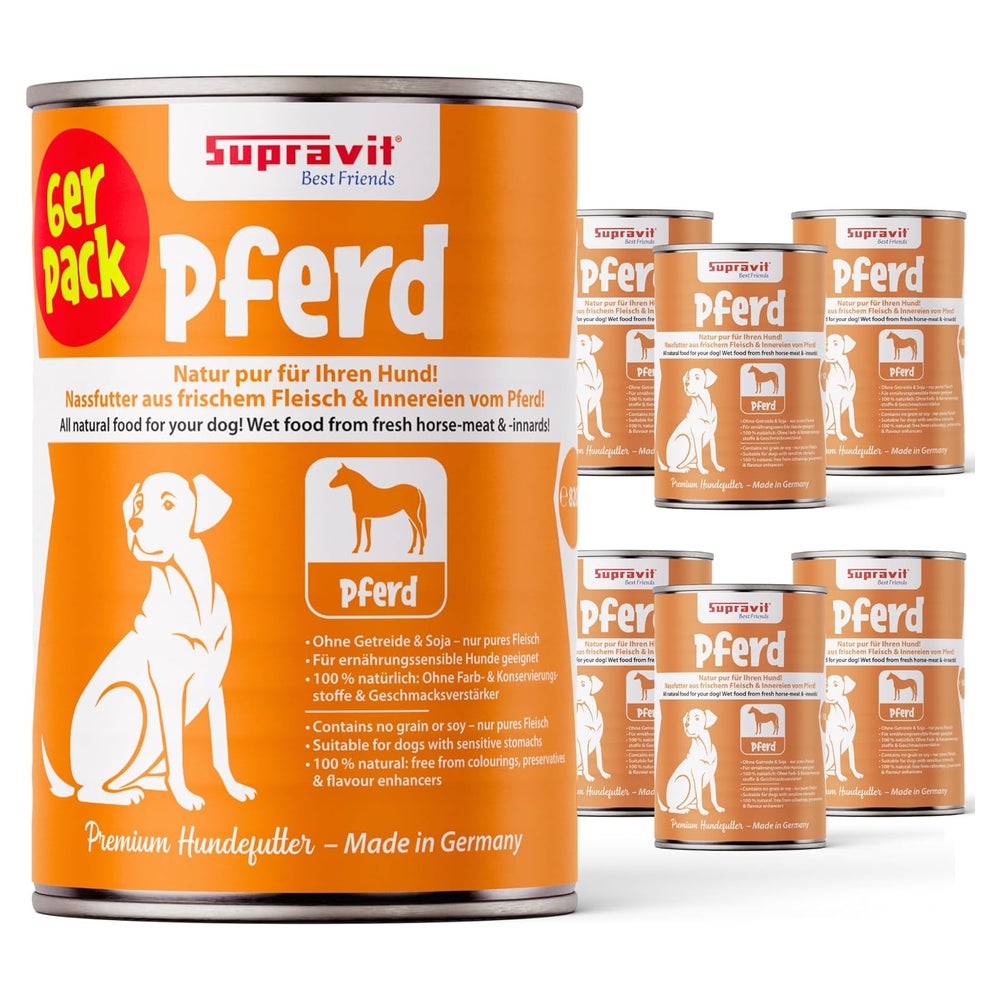 Supravit Hundenassfutter mit Pferdefleisch 6 x 820g 4920 g
