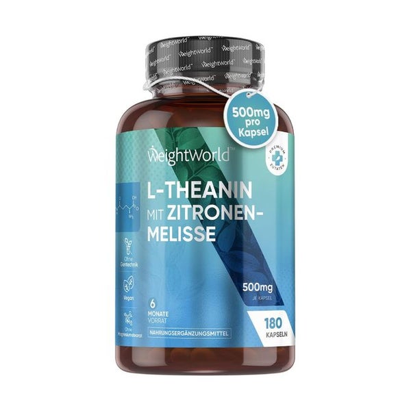 WeightWorld L-Theanin Aminosäure mit Zitronenmelisse 180 St