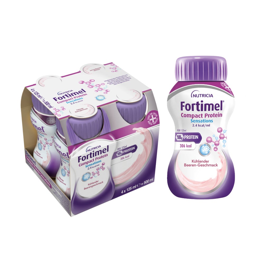 Fortimel Compact Protein 2.4 Kcal Kühlende Beere 4X125 ml