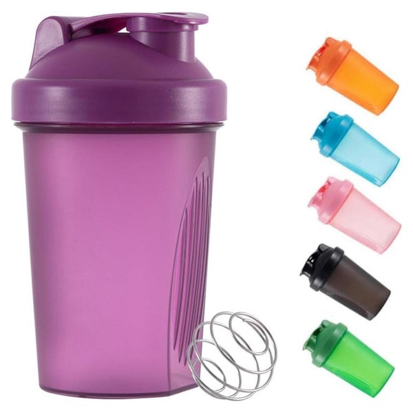 Shaker Flasche 400 ml Mixball auslaufsicher Kunststoff Viole 1 St