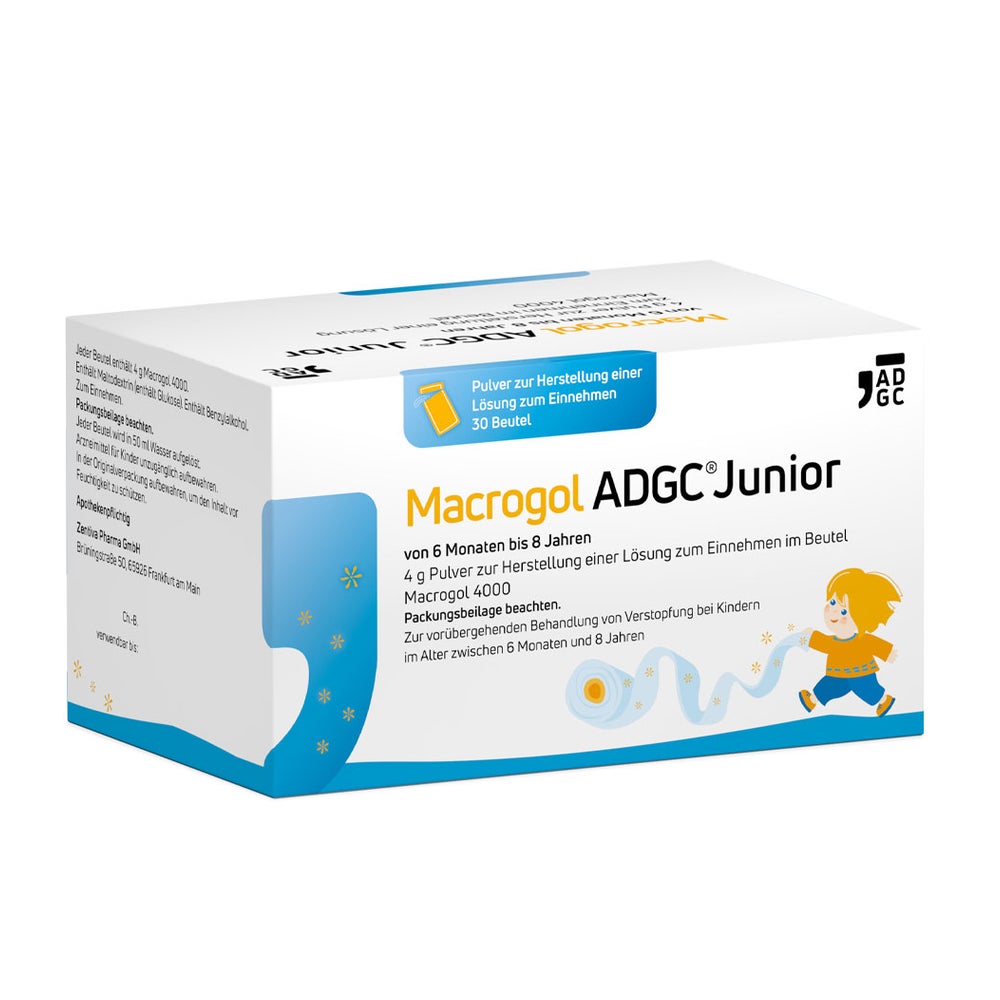 Macrogol Adgc Junior 6m-8j 4g Plv.z.h.e.l.z.einn. 30 St